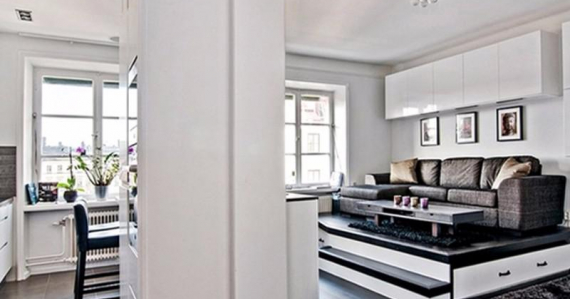 Как сделать гостиную в однокомнатной квартире